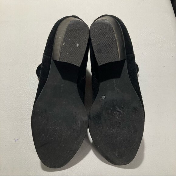 GIANI  BERNINI Sz 10 Suede Stacked Heel Zipper Closure Buckles Memory Foam Sz 10 - Picture 9 of 13